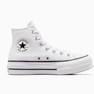 Converse white canvas platform 7.5